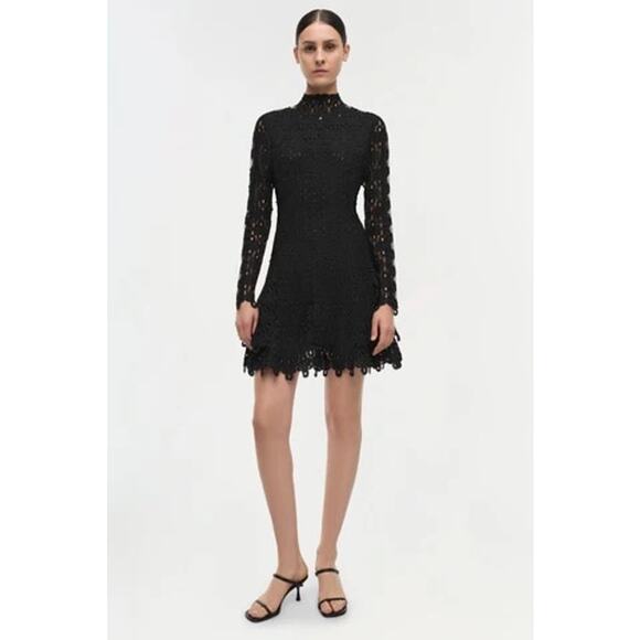 Simkhai Signature Joy Guipure Lace Mini Dress Black Taylor Swift size 4 - Picture 16 of 16